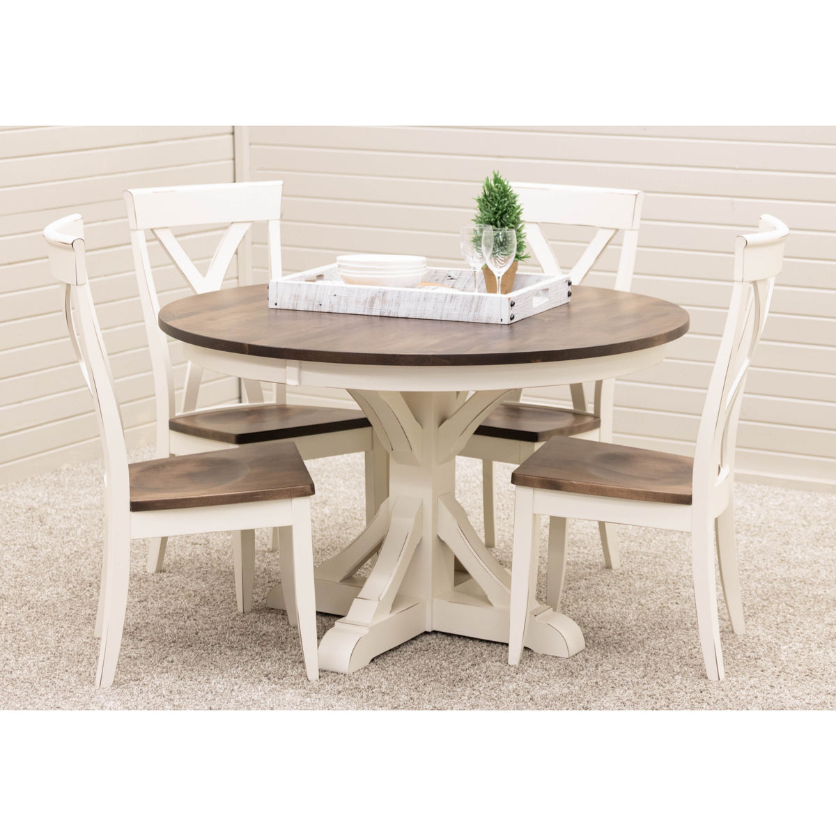 Buckeye X Back White & Wood Side Dining Chair | M-CW&CO