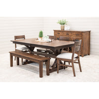 Norris Trestle Hickory Wood Extending Dining Table | BV