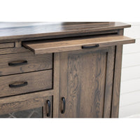 YSF Wine Buffet with Hutch Topper in White Oak Wood | SB