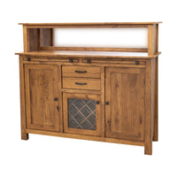 YSF Wine Buffet with Hutch Topper in Hickory Wood | HC