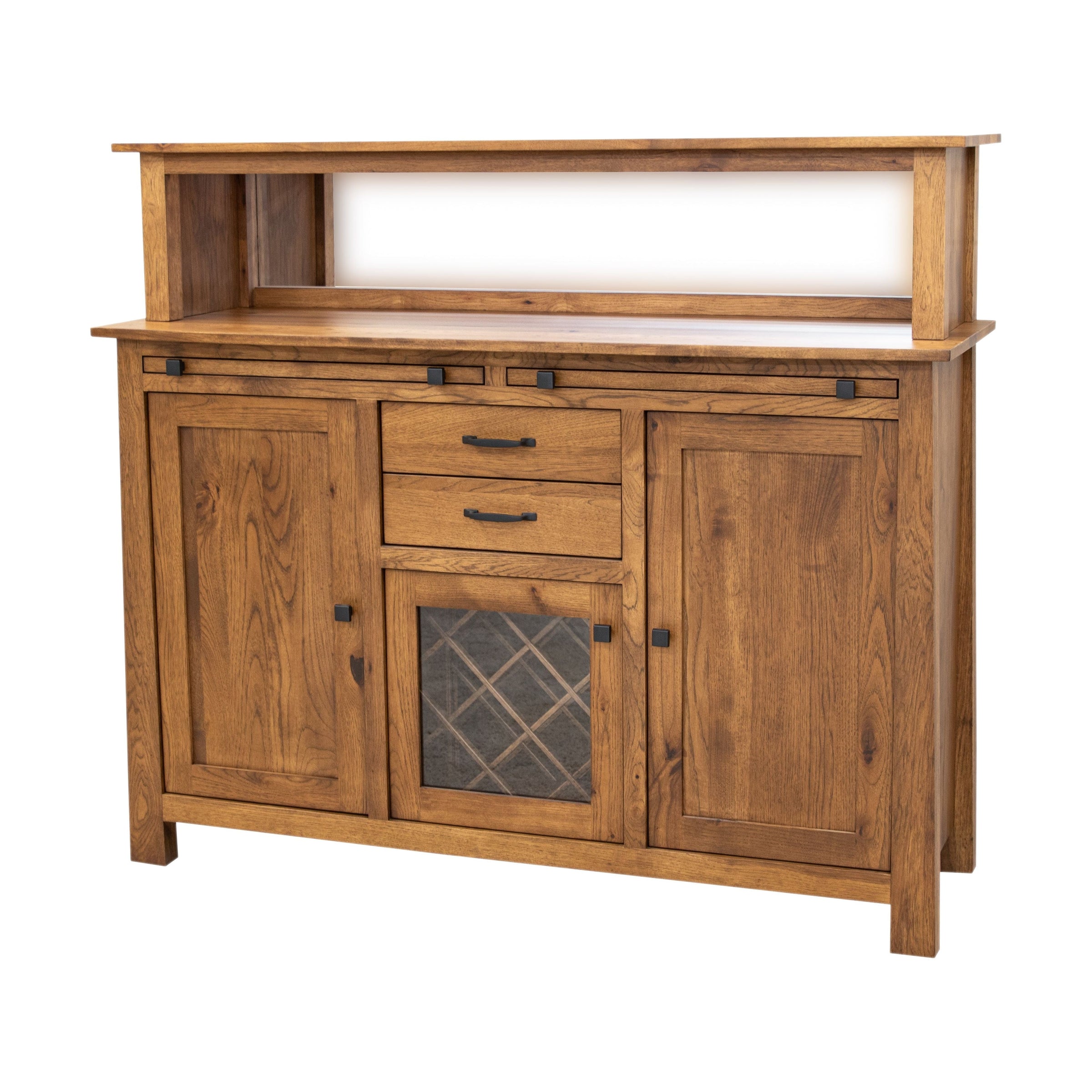 YSF Wine Buffet with Hutch Topper in Hickory Wood | HC