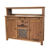 YSF Wine Buffet with Hutch Topper in Walnut Wood | NAT