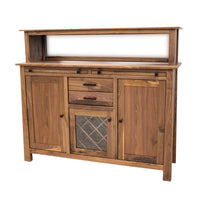 YSF Wine Buffet with Hutch Topper in Walnut Wood | NAT