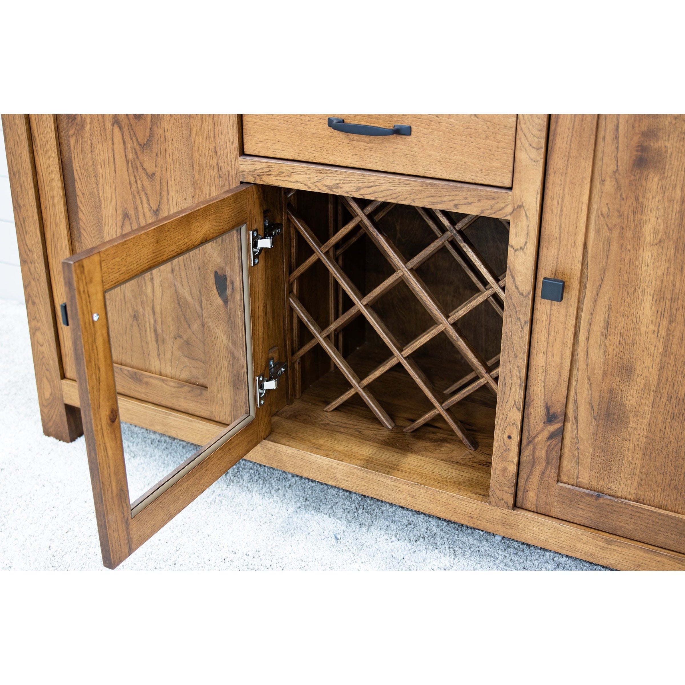 YSF Wine Buffet with Hutch Topper in Hickory Wood | HC