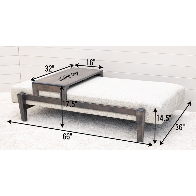 Amish Ottoman with Sliding Tray