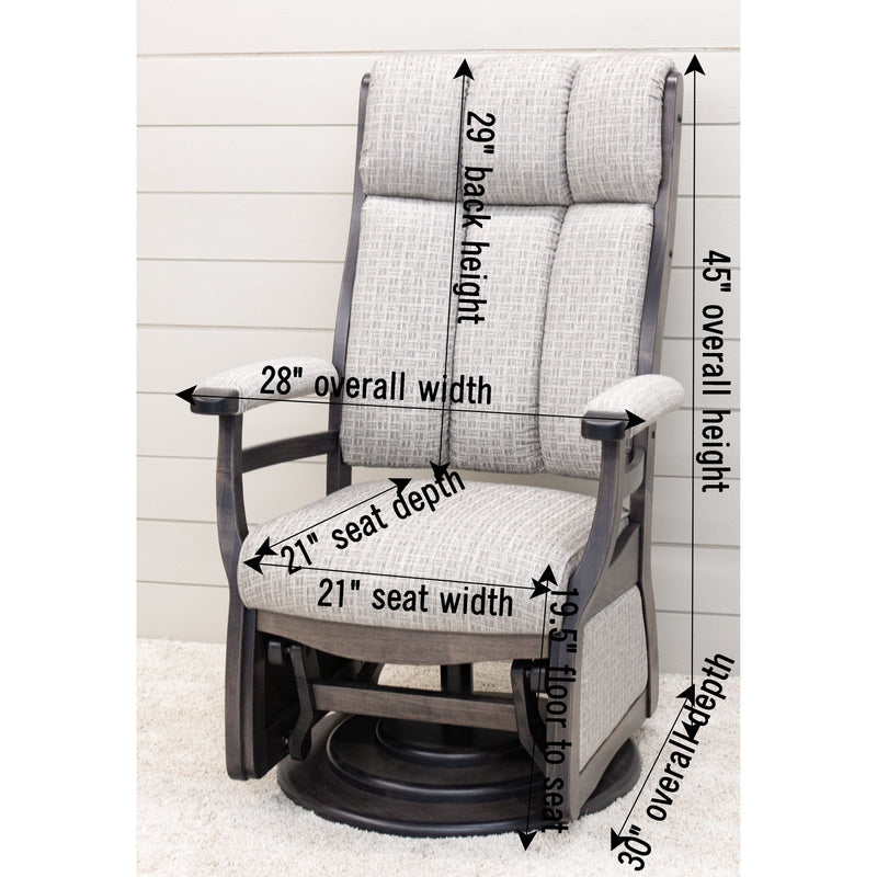 Pennsylvania High Back Upholstered Swivel Glider & Ottoman | M-GS