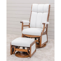 Pennsylvania High Back Upholstered Swivel Glider & Ottoman | E-MC