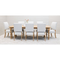 Patterson Turned Leg White Oak Wood Large Extending Dining Table | DS