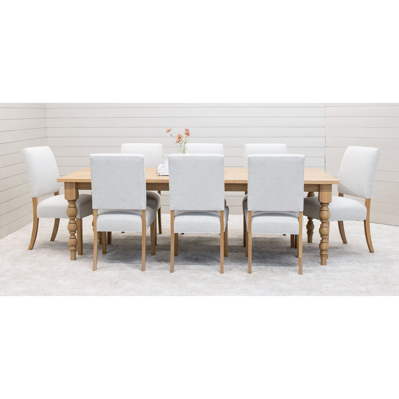 Patterson Turned Leg White Oak Wood Large Extending Dining Table | DS