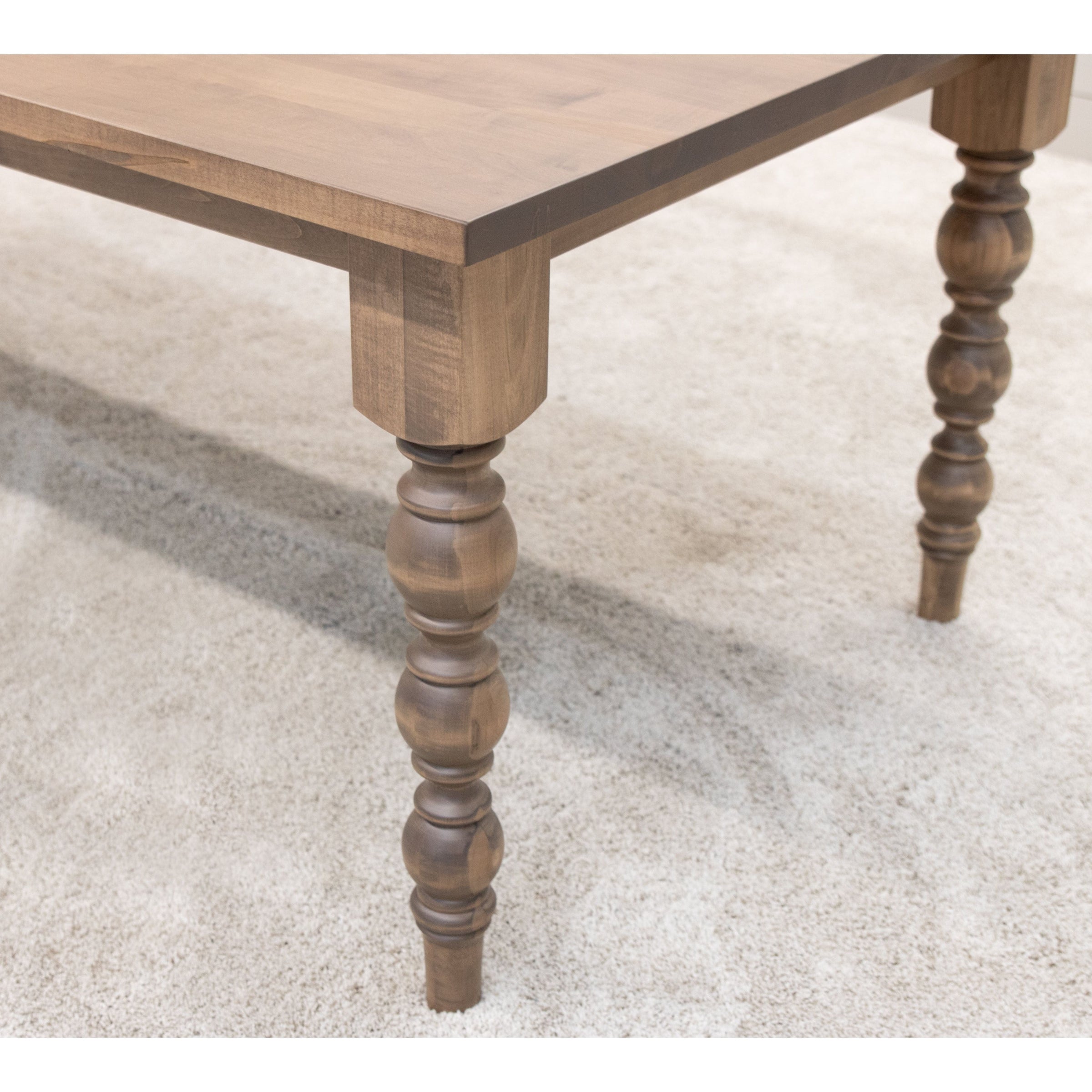 Patterson Turned Leg Maple Wood Large Extending Dining Table | WB