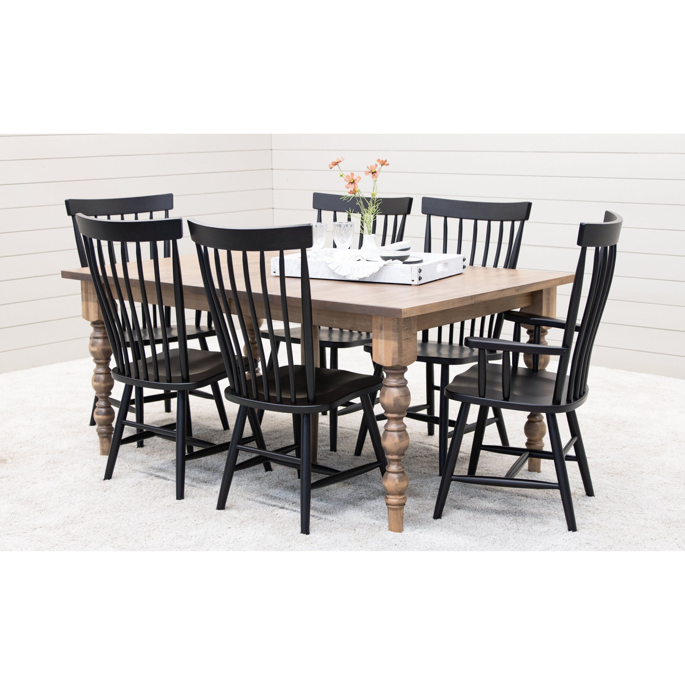 Milton Black Windsor Maple Wood Side Dining Chair | EB