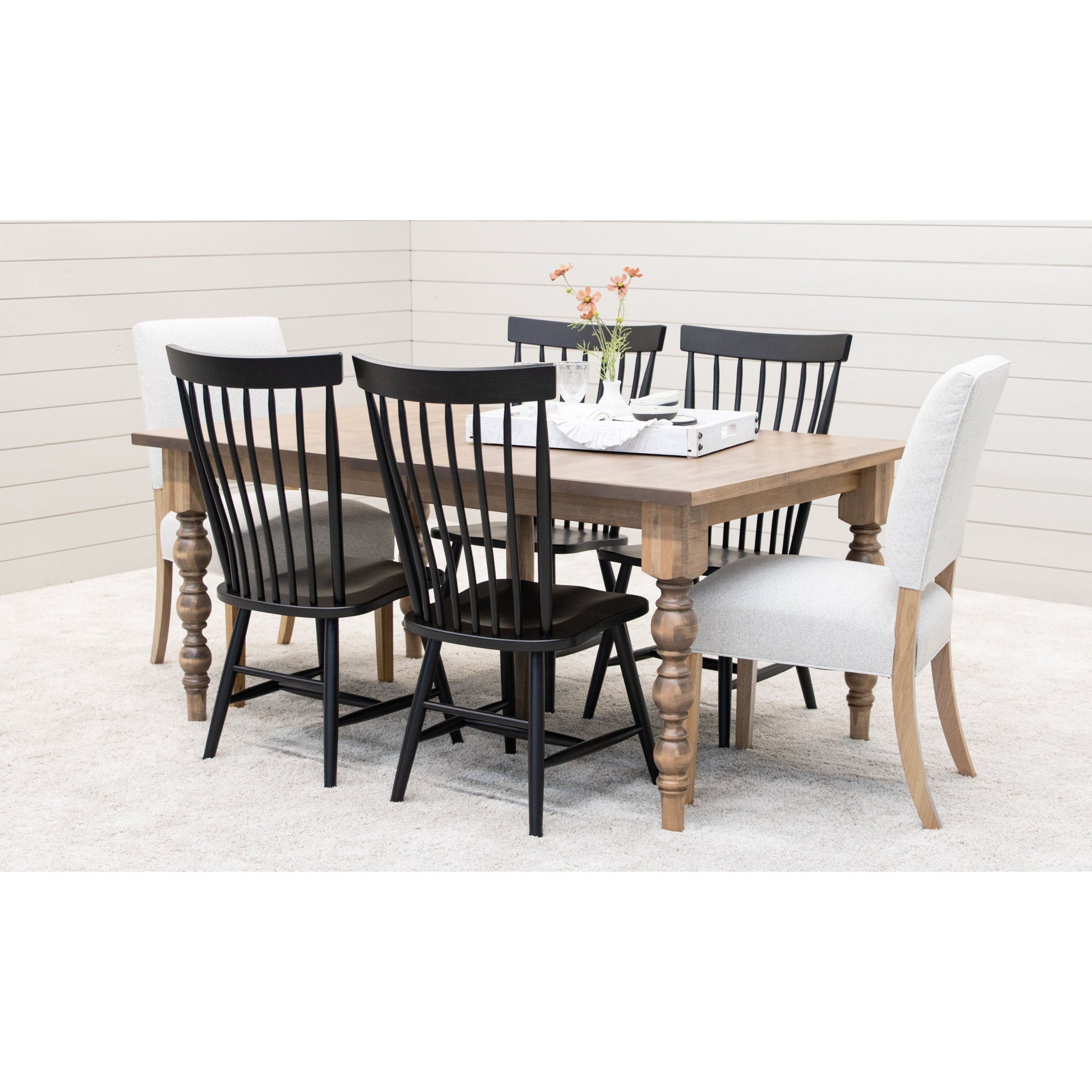 Patterson Turned Leg Maple Wood Large Extending Dining Table | WB