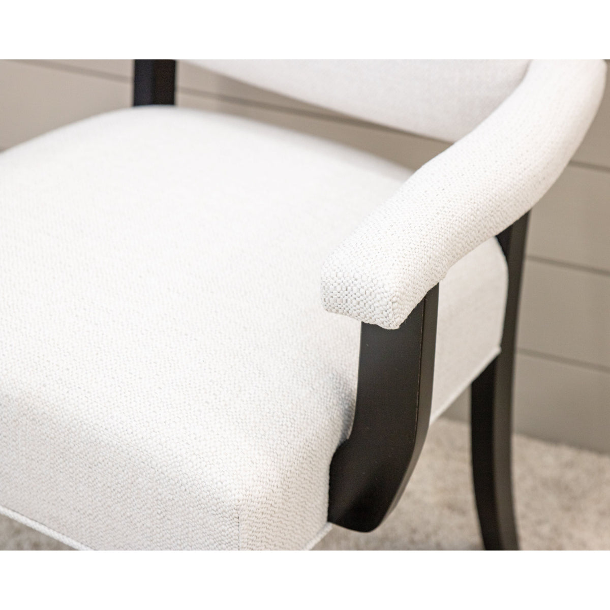 Portals Open Back Upholstered Dining Chair with Fabric Arms | R1-120