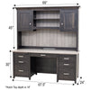 Princeton Black & Wood Desk with Hutch Top | M-DK&RWO-GRB