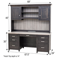 Princeton Black & Wood Desk with Hutch Top | M-DK&RWO-GRB