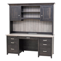 Princeton Black & Wood Desk with Hutch Top | M-DK&RWO-GRB