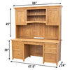 Princeton Oak Wood Desk with Hutch Top | FW