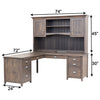 Princeton L White Oak Wood Desk with Hutch Top | SB