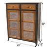 Double Door Black & Wood Pie Safe with Copper Wheat Tins | M-EB&E-MC