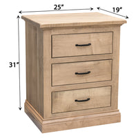 Walnut Creek Amish 3-Drawer Nightstand