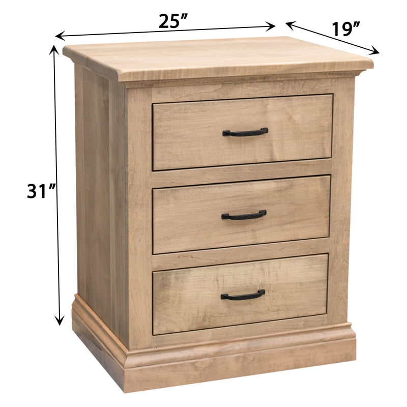 Walnut Creek Amish 3-Drawer Nightstand