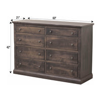 Walnut Creek Amish 8-Drawer Tall Dresser