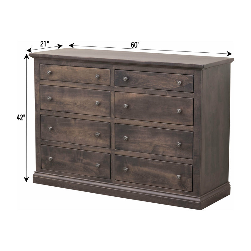 Walnut Creek Amish 8-Drawer Tall Dresser