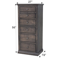 Walnut Creek Amish 6-Drawer Lingerie Dresser