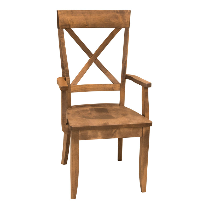 Parish X Back Maple Wood Arm Dining Chair | HC