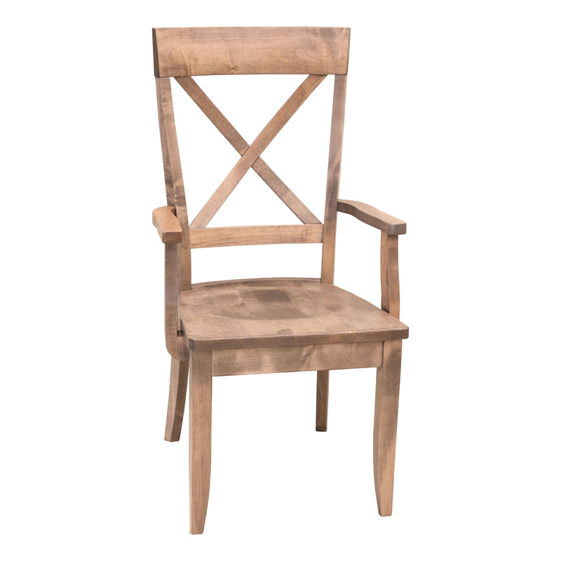Parish X Back Maple Wood Arm Dining Chair | WB