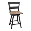 Sharon 24" Black & Wood 2-Slat Swivel Bar Stool | O-EB&RQSWO-SB