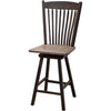 Pose Mission 24" Black & Wood Arch Top Swivel Bar Stool | M-DK&RWO-GRB