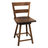 Sharon 24" Maple Wood 2-Slat Swivel Bar Stool | ASB