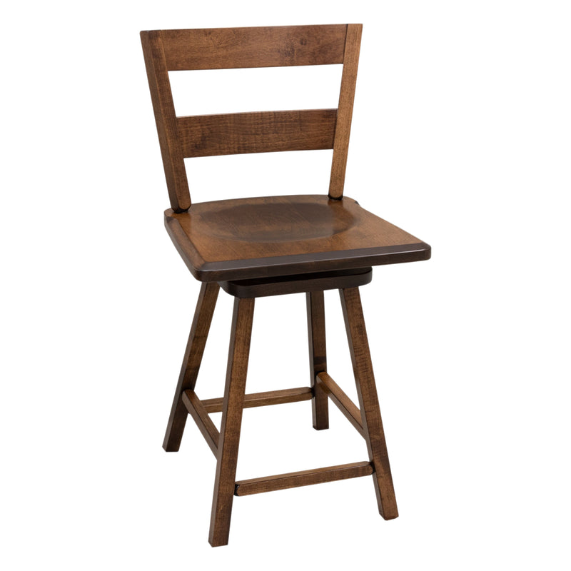 Sharon 24" Maple Wood 2-Slat Swivel Bar Stool | ASB