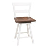 Sharon 24" White & Wood 2-Slat Swivel Bar Stool | M-DW&W-NAT