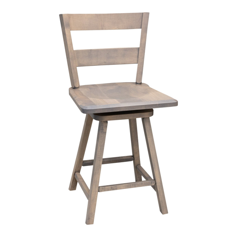 Sharon 24" Maple Wood 2-Slat Swivel Bar Stool | VD
