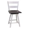 Sharon 24" White & Wood 2-Slat Swivel Bar Stool | M-AV&GS