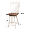 Pose Mission 24" White & Wood Arch Top Swivel Bar Stool | M-DW&W-NAT