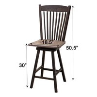 Pose Mission 24" Black & Wood Arch Top Swivel Bar Stool | M-DK&RWO-GRB