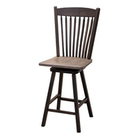 Pose Mission 24" Black & Wood Arch Top Swivel Bar Stool | M-DK&RWO-GRB