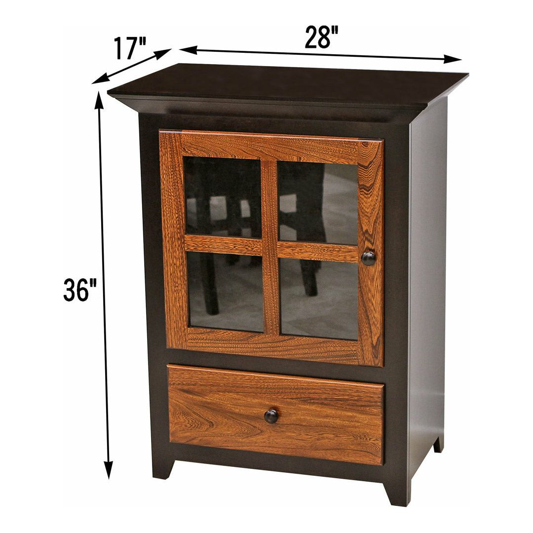 Small Mission Grid Black & Wood Cabinet | M-EB&E-MC