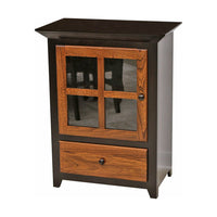 Small Mission Grid Black & Wood Cabinet | M-EB&E-MC