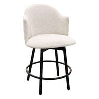 Dover 24" Upholstered Swivel Bar Stool with Black Metal Base | C2-39