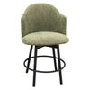 Dover 24" Upholstered Swivel Bar Stool with Black Metal Base | 7-94
