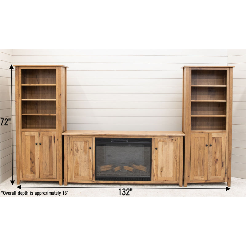 Dover Solid Hickory Wood Bookcase with Doors | WB