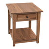 Dover Walnut Wood Large Square Open End Table | NAT