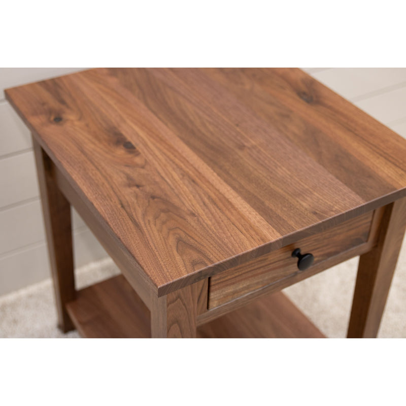 Dover Walnut Wood Large Square Open End Table | NAT