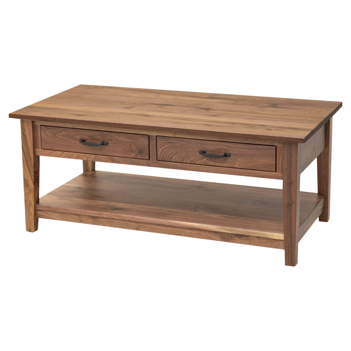 Dover Walnut Wood Rectangle Open Coffee Table | NAT