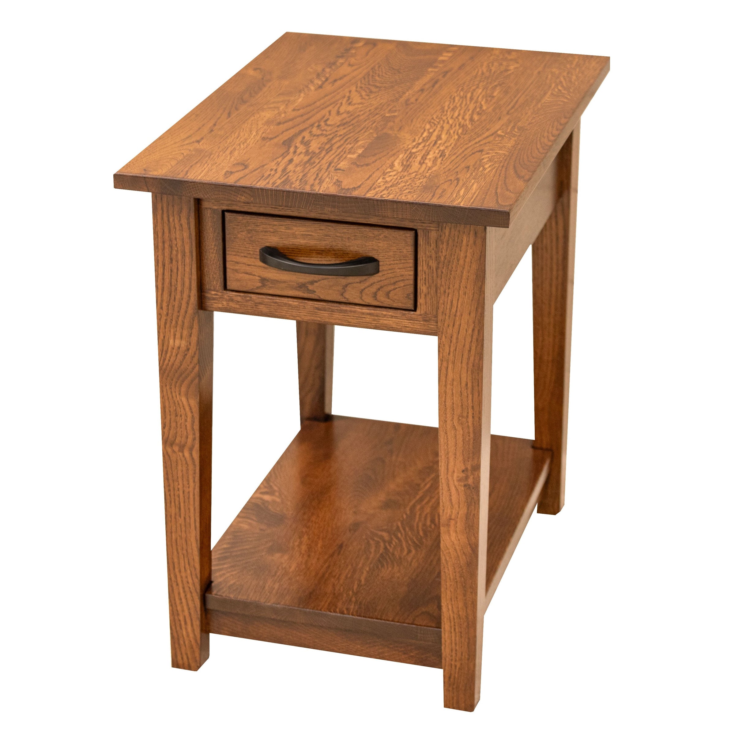 Dover Quarter Sawn White Oak Wood Small Rectangle Open End Table | MC