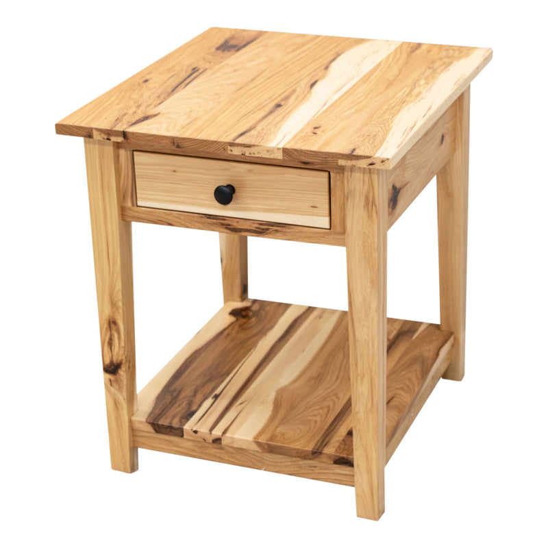 Dover Hickory Wood Large Square Open End Table | NAT